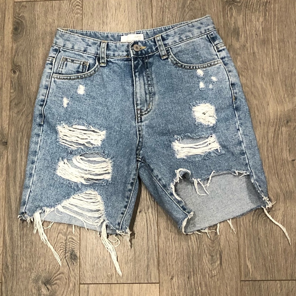 ❌SOLD❌STYLENANDA | Distressed A-Symmetrical Shorts